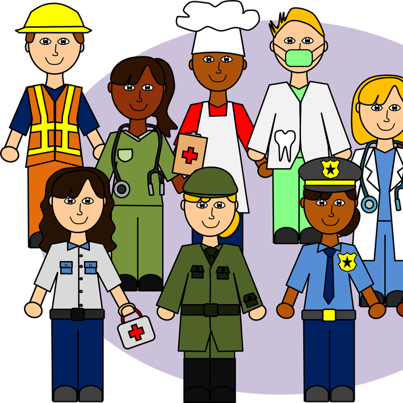 drawing of different people in the career force