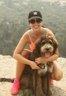 Jessica Pistone posing with dog
