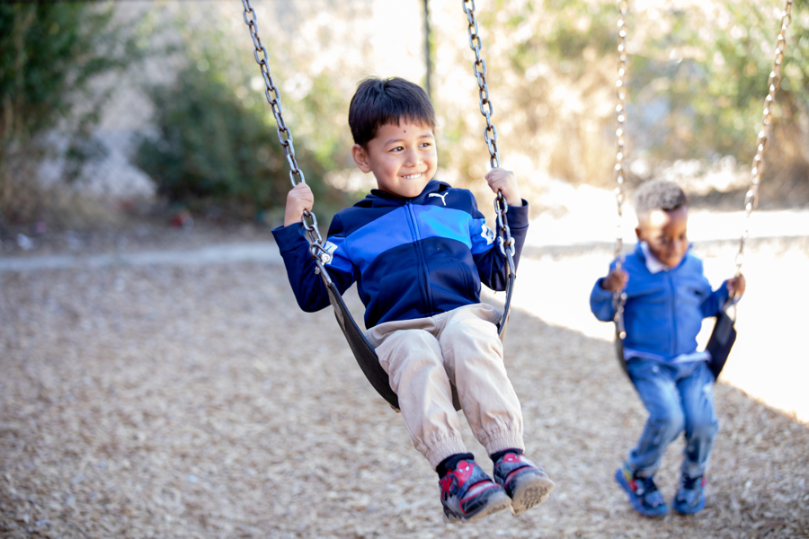 kids on swing