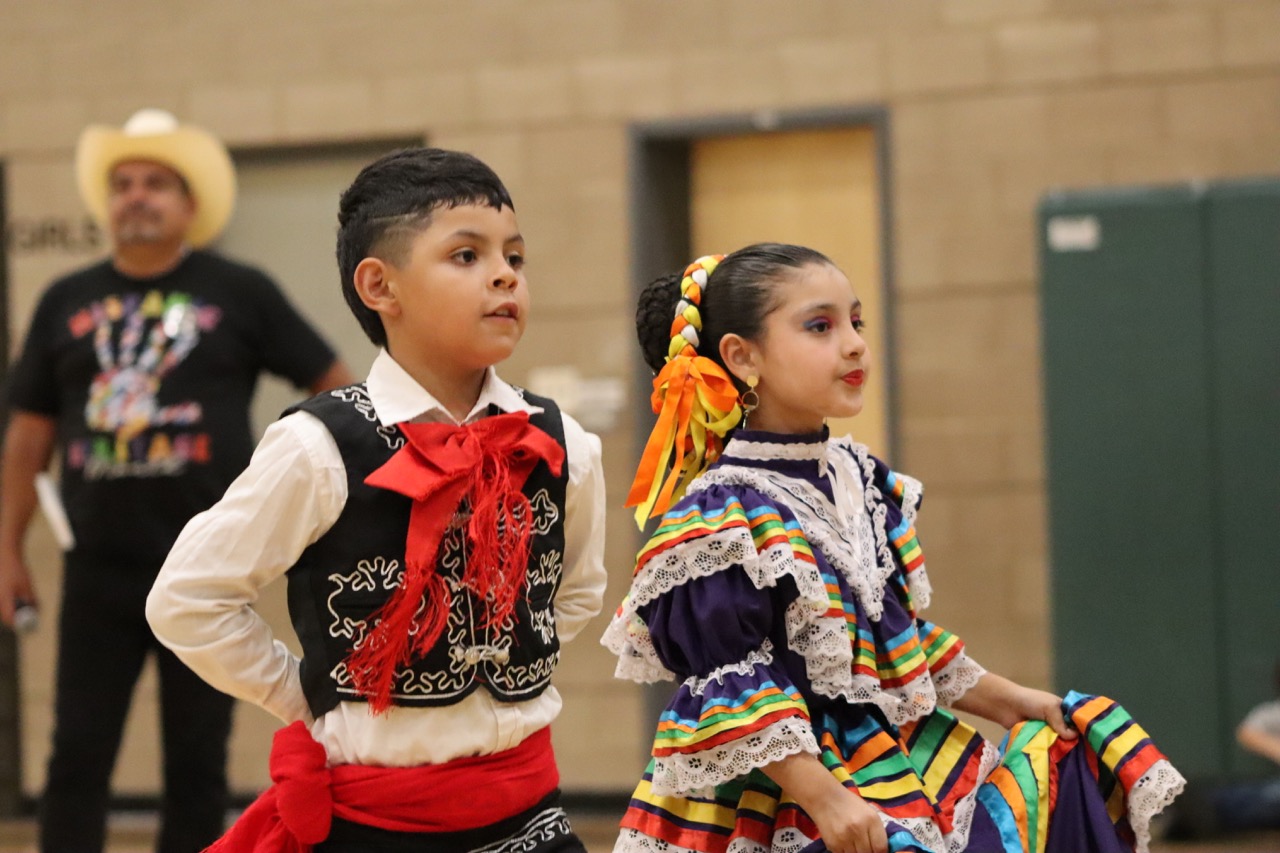 students performing for hispanic heritage month