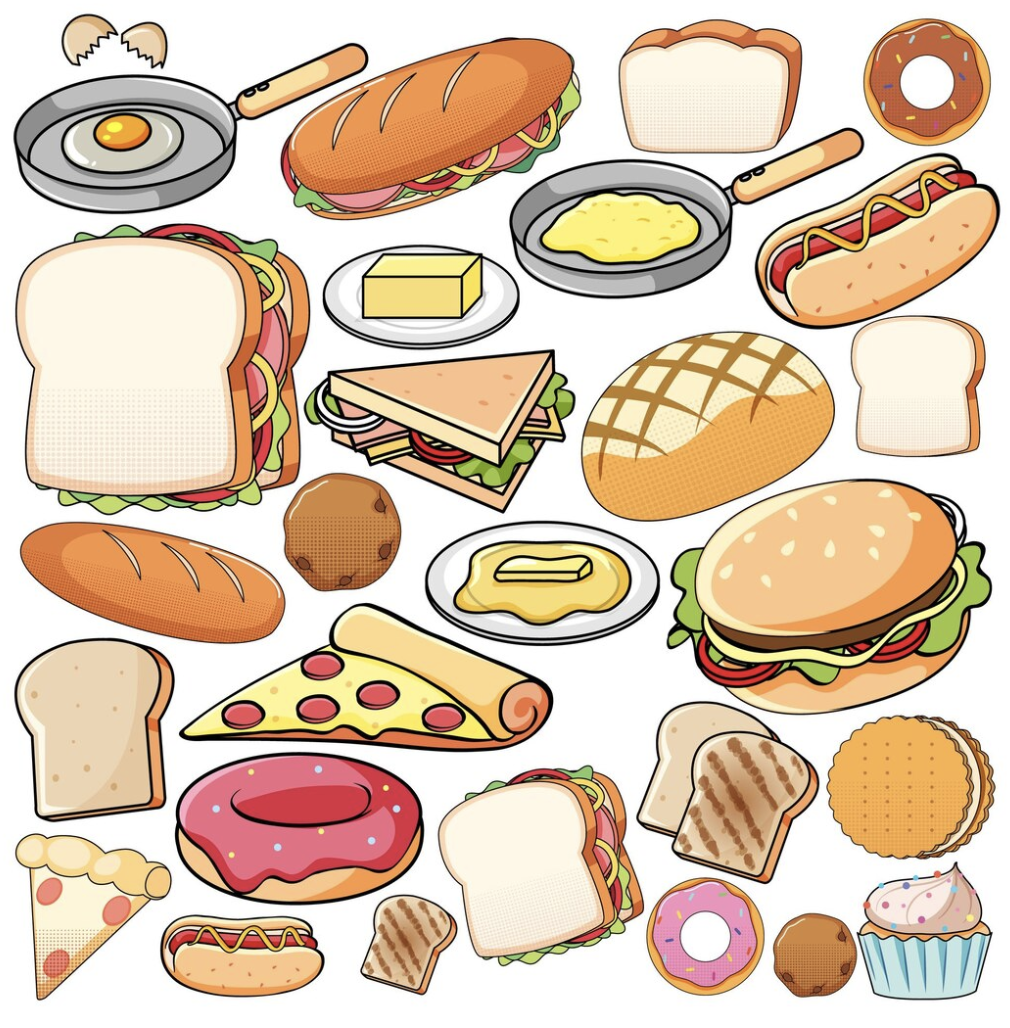 graphic of food items